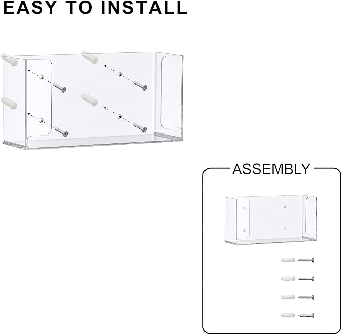 Amazing Abby Acrylic Glove Box Holder, Wall-Mounted Glove Dispenser, Floating - Image 7
