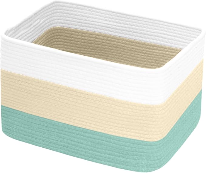 Hopegiver Woven Storage Baskets 15x11x10 Inch, 1 Pack Collapsible Cube Storage by HOPEGIVER