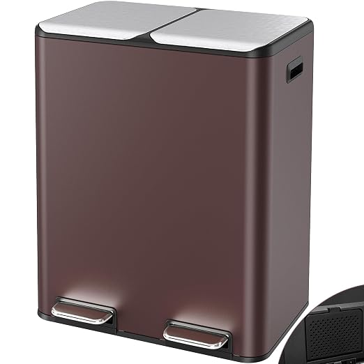 Arlopu 16Gal Dual Trash Can w/2 Built-in Box by Arlopu