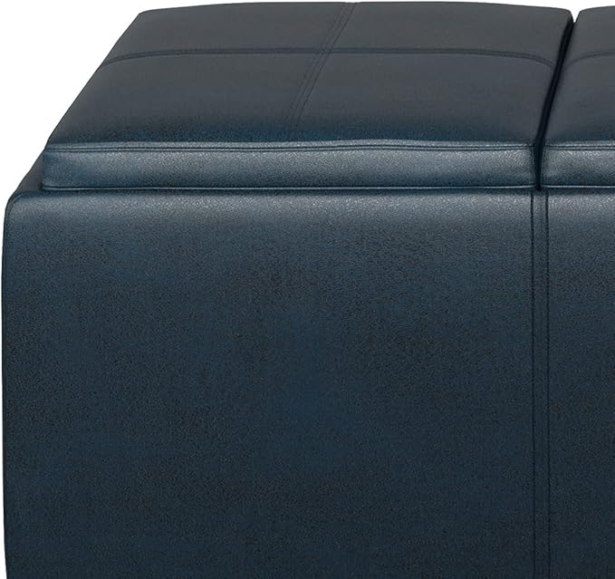 SIMPLIHOME Avalon 42 inch Wide Contemporary Rectangle Storage Ottoman in - Image 6