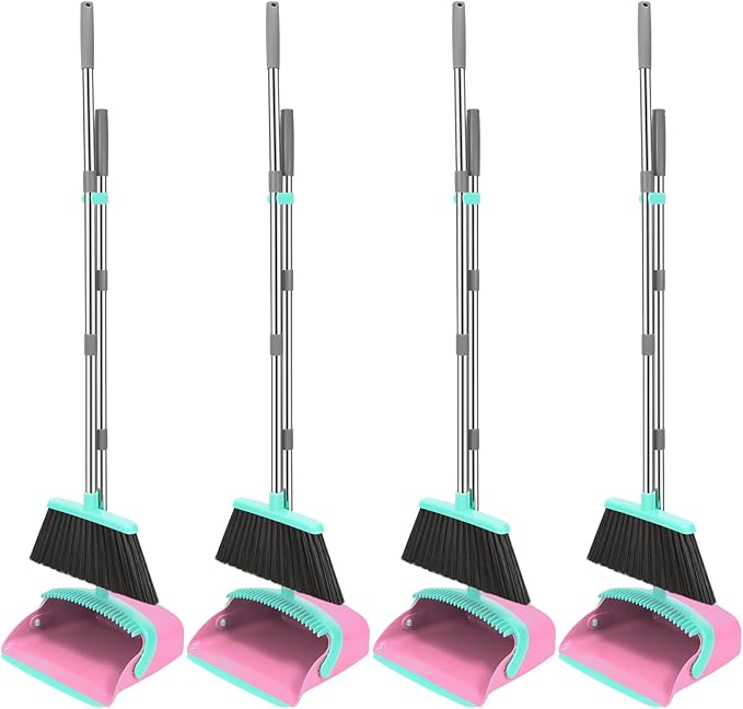 NACENA Broom and Dustpan Set, 52-in Long Adjustable Handle Broom Dustpan Combo by NACENA