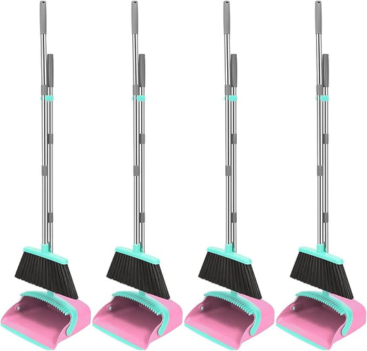 NACENA Broom and Dustpan Set, 52-in Long Adjustable Handle Broom Dustpan Combo by NACENA