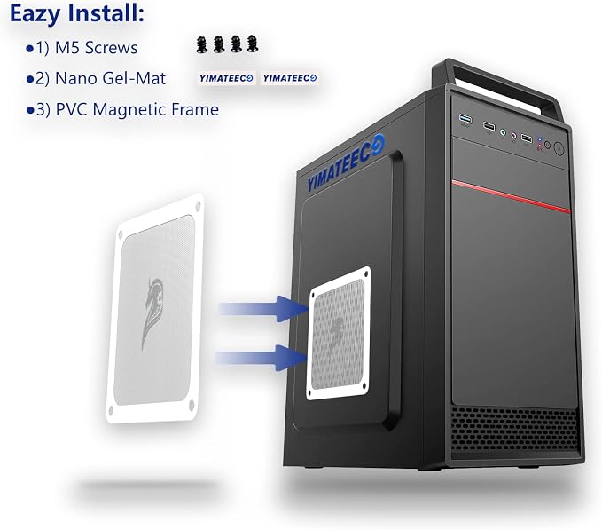 140mm Fan Filter PC Dust Filter Computer Fan Grills Dust Mesh Magnetic Frame PC - Image 4
