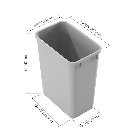 Dowell 35L Wastebasket Trash Container, 37Qt/9.2Gal, - Image 2