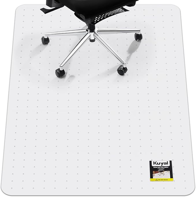 Kuyal Office Chair Mat for Carpet, 48x60 Clear Heavy Duty Computer Chair Mat by Kuyal