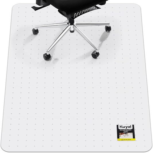 Kuyal Office Chair Mat for Carpet, 48x60 Clear Heavy Duty Computer Chair Mat by Kuyal