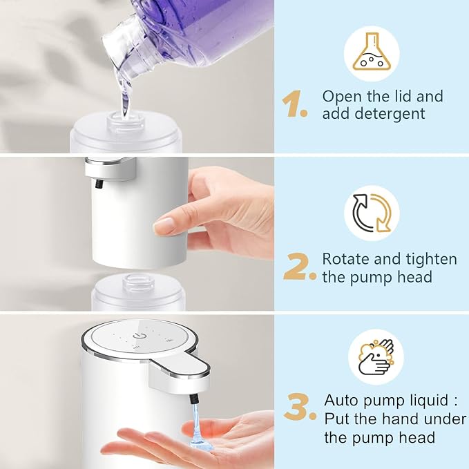Automatic Liquid Soap Dispenser, Touchless Hand Soap Dispenser Rechargeable - Image 2