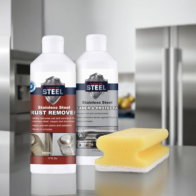 CLEAN MY STEEL Stainless Steel Rust Stain Remover, Protector & Cleaner Kit - Image 4