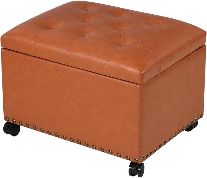 24" Square Ottomans with Storage, Leather Ottoman with Storage with Lockable by DecentHomefocusoneveryonessmallfamilySimplefurnitureSophisticatedlifestyleYourspaceplannerknowyoubetterbecausemoreprofessional
