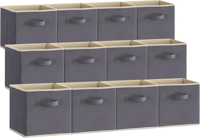 Lifewit 13 Inch Cube Storage Bins, 12 Packs Storage Cubes Foldable Decorative by Lifewit