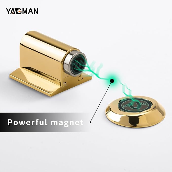 2 Pack Magnetic Door Stoppers Retractable Bottom of Door Holder No Drilling - Image 3