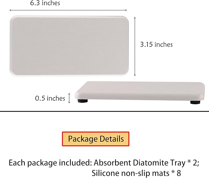 2 Pcs Water Absorbing Stone Trays, Kitchen/Bathroom Sink Soap Dish, Diatomite - Image 5