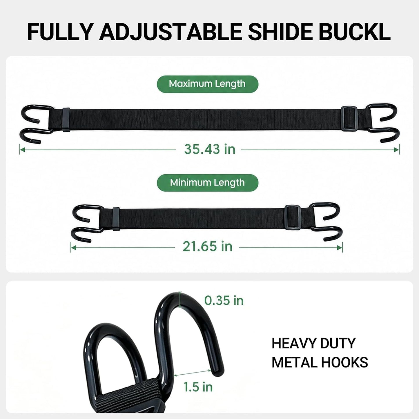 2 Pack Metal Trash Can Lid Locks, Non-Slip Double Claw Garbage Can Locks, Adjustable Animal-Resistant Windproof Straps for 28-96 Gallon Outdoor Bins