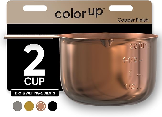Color Up 2 Cup Measuring Cup, 480ml Copper Stainless Steel Metal Measuring Scoop by ColorUpCollection
