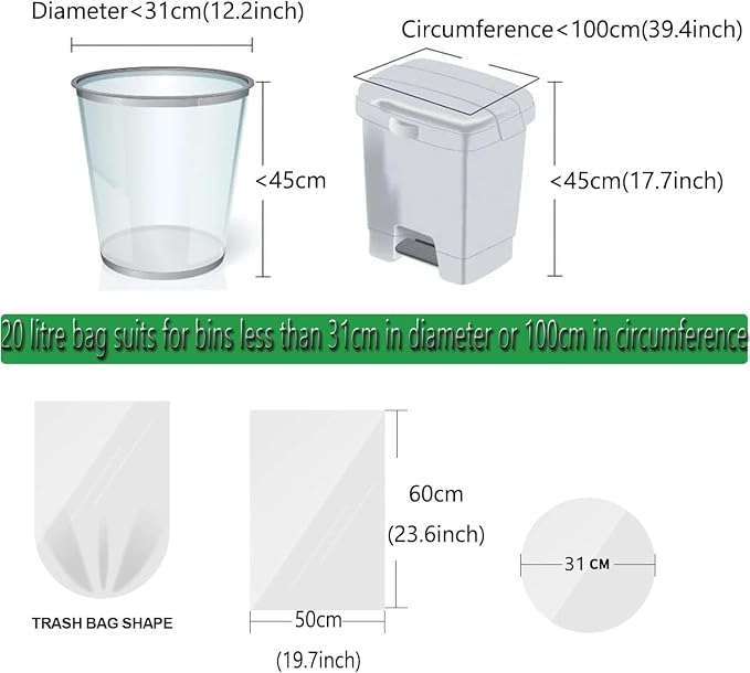 100 Count 4 Gallon Small Biodegradable Trash Bags 20L Leakage-Free Waste Basket - Image 6