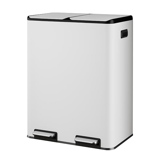 WLIVE Dual Trash Can, 2 x 8 Gallon, Step Trash Can by WLIVE