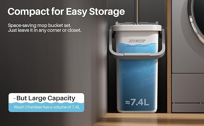 JOYMOOP Mop and Bucket with Wringer Set, Flat Squeeze Mop Flat Head, Dust Mops - Image 7