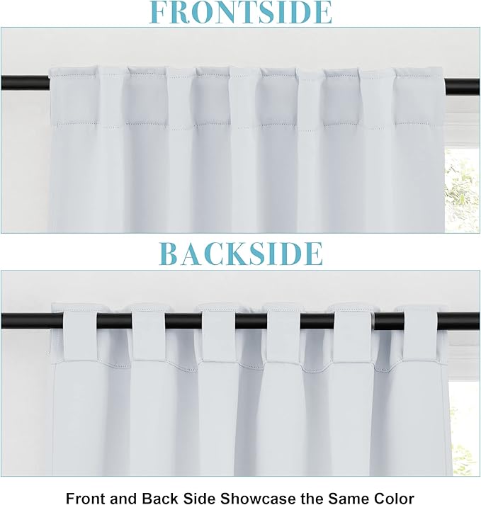 RYB HOME Room Darkening Kitchen Curtains 2 Panels Set, Thermal Insulated Small - Image 2