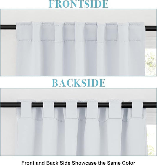 RYB HOME Room Darkening Kitchen Curtains 2 Panels Set, Thermal Insulated Small - Image 2