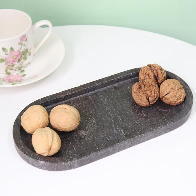 Natural Marble Tray, Oval Vanity Decorative Tray - Image 9