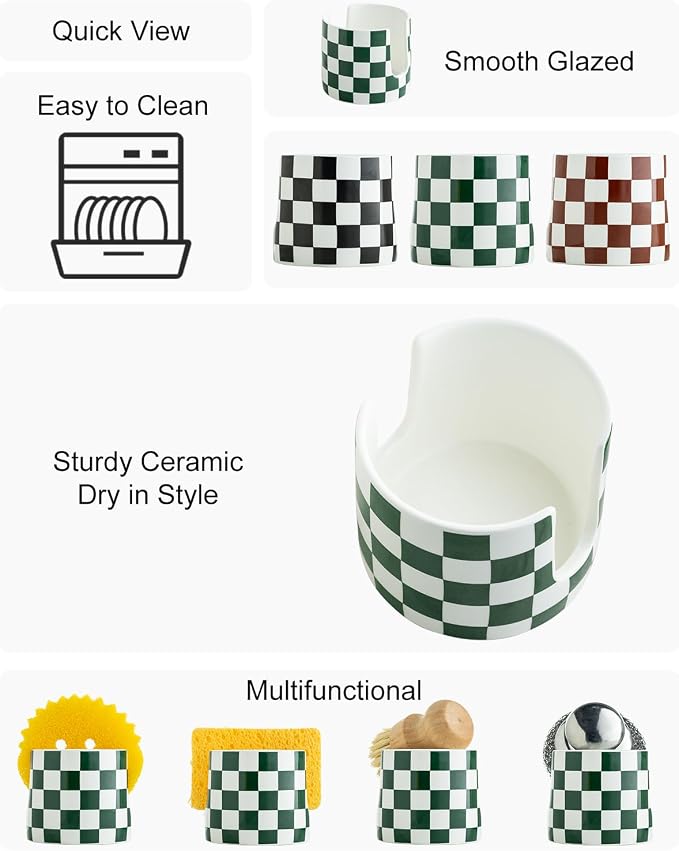 Ceramic Kitchen Sponge Holder, Dish Sponge Holder Suitable - Image 3