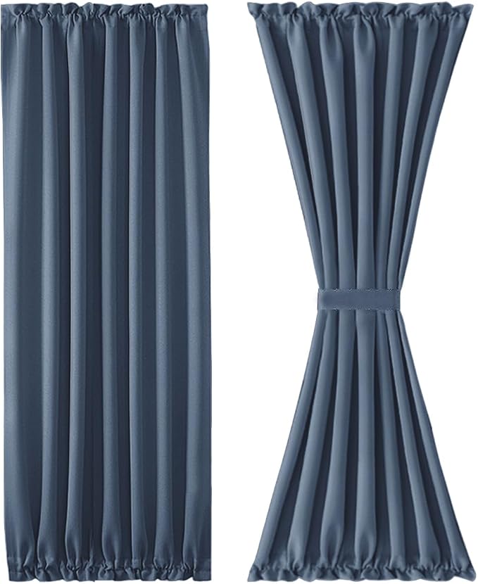 DWCN French Door Curtains – Rod Pocket Thermal Blackout Curtain - Image 7