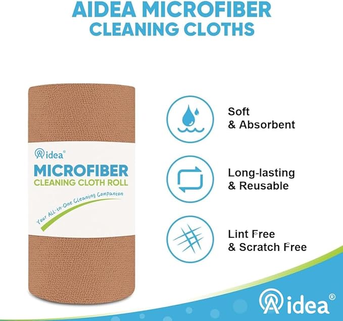 AIDEA Microfiber Cleaning Cloth 330 Sheets 6 Roll, Microfiber Towels - Image 3