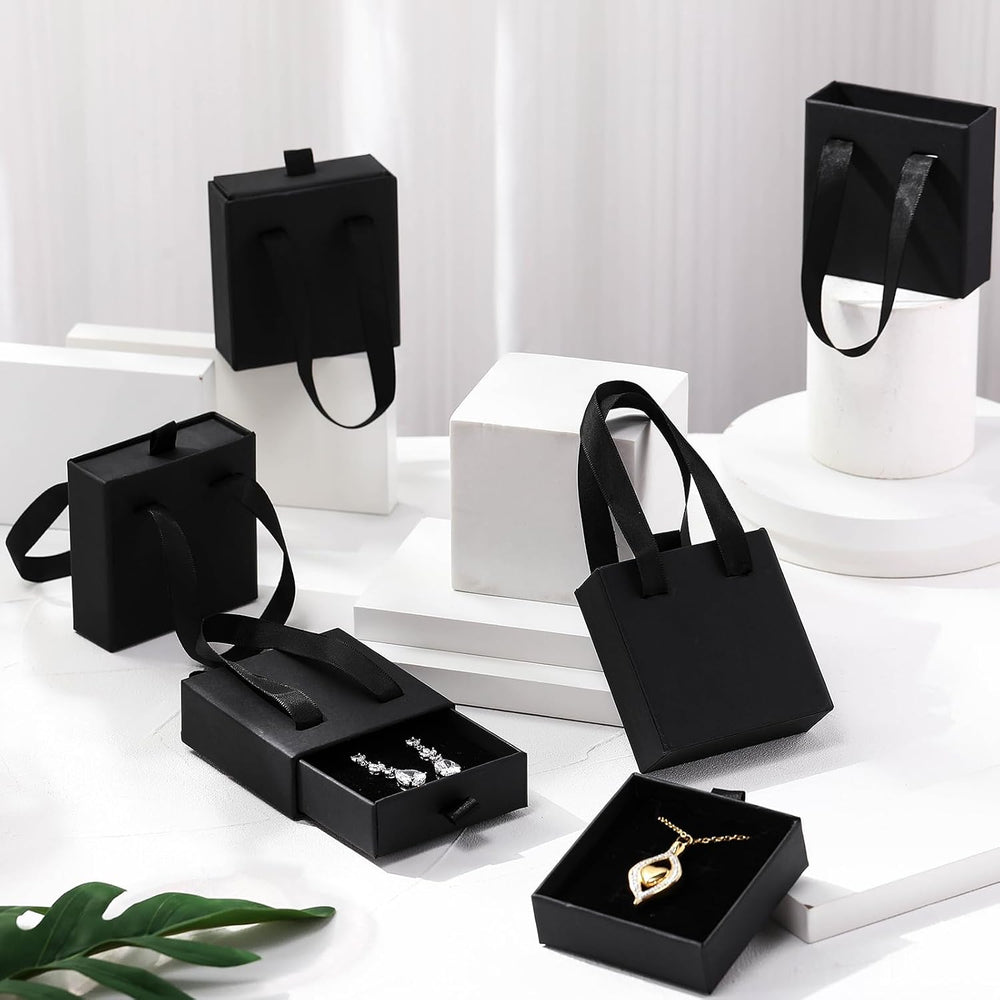 Kenning 50 Pack Jewelry Gift Boxes 3.1x3.1x1.2in Black Jewelry Packaging