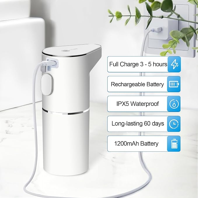 Automatic Foaming Soap Dispenser, Type C Rechargeable Hand Free Pump Soap - Image 5