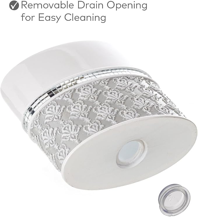 Creative Scents Mirror Damask Bathroom Accessory Set Complete - Image 4