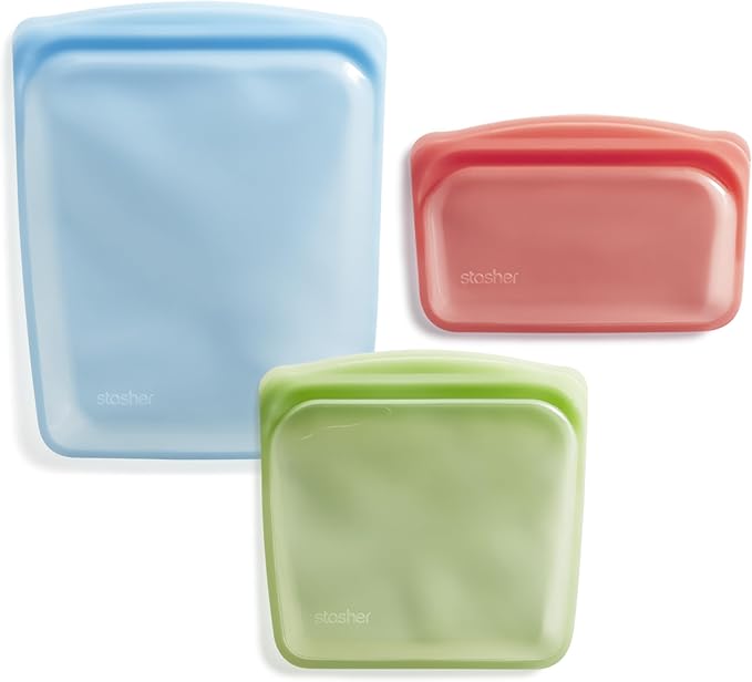 Stasher Premium Silicone Reusable Food Storage Bags, Lunch Bag, Travel by Stasher