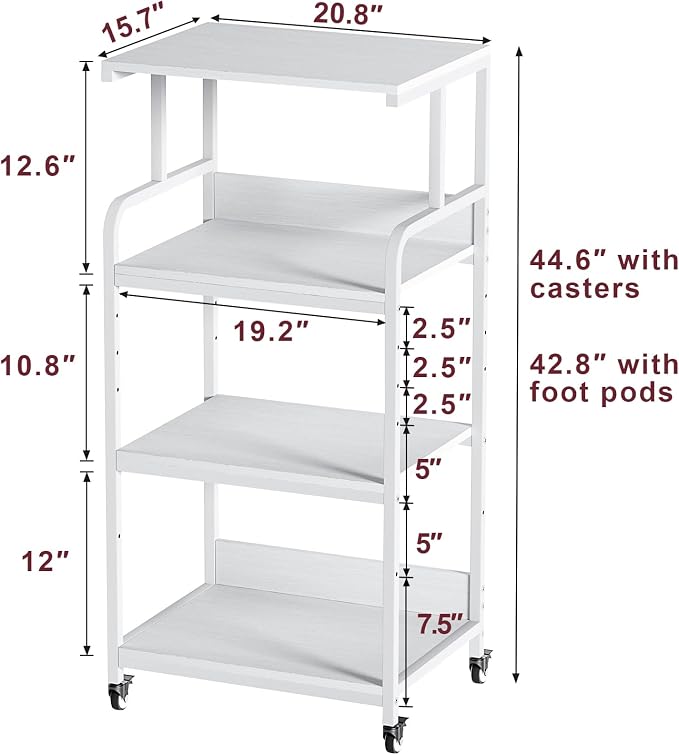 4 Tier White Printer Stand - Image 3