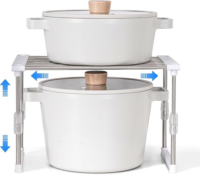 carrotez Expandable Cabinet Organizer, Stackable Kitchen Counter Shelf by Carrotez