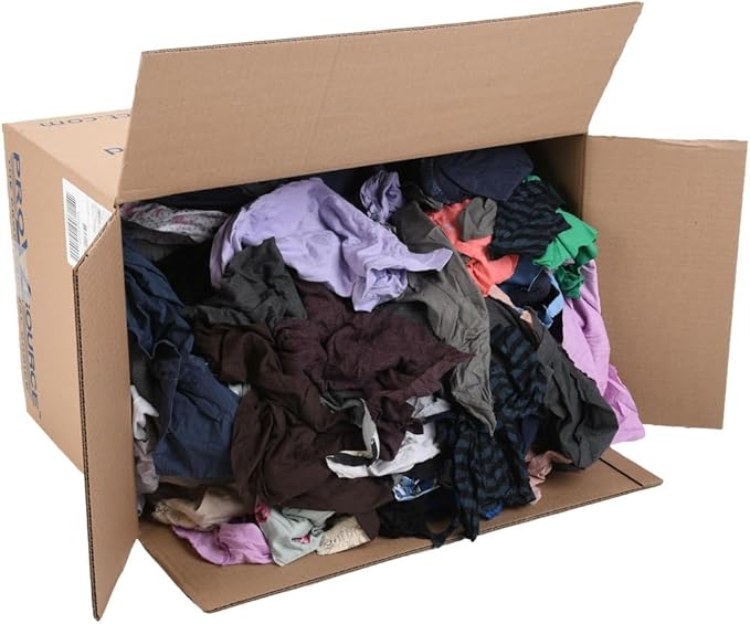 PRO SOURCE Low Lint Reclaimed Cotton Shop Rags, Washable Reusable Disposable - Image 3