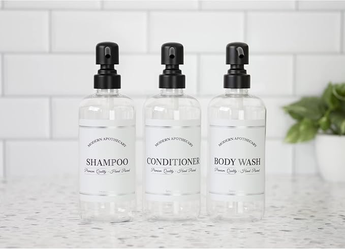 Clear Refillable Shampoo and Conditioner Bottles - Image 3