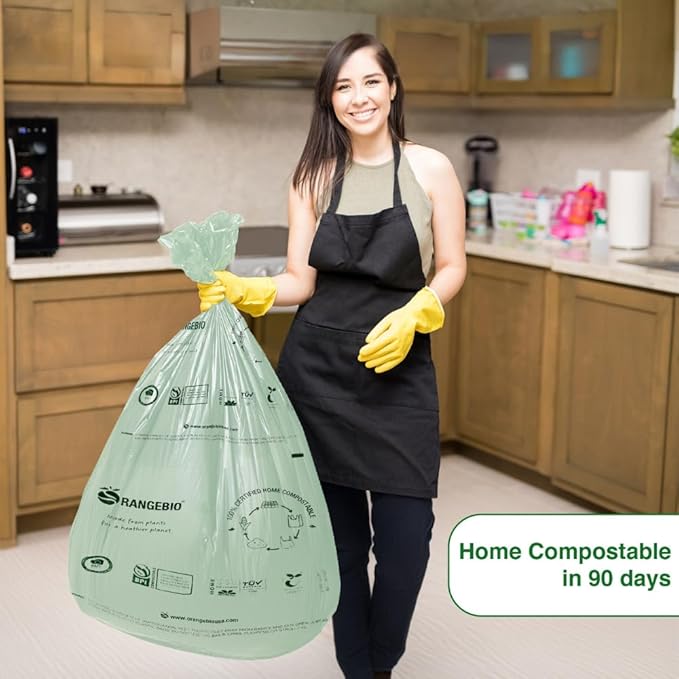 100% Certified Home Compostable Trash Bags, 55 Gallon, 1.5 Mils Extra Thick 38 - Image 7