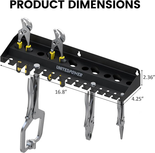 UNITEDPOWER Vise Grip Holder, Wall Mount Pliers Storage Rack Organizer - Image 2