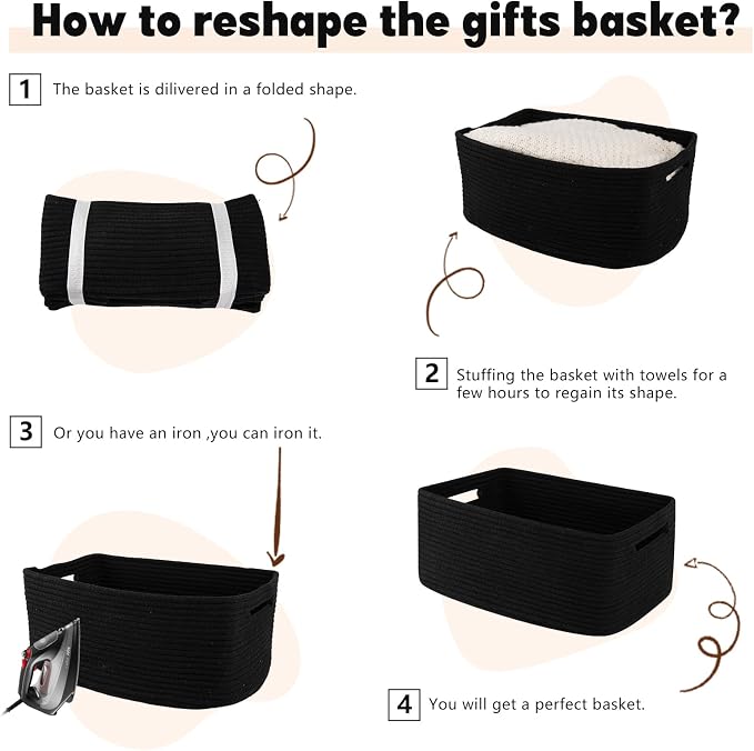 OIAHOMY Storage Basket for Shelves, Closet Cube Storage Bins Baskets for - Image 7