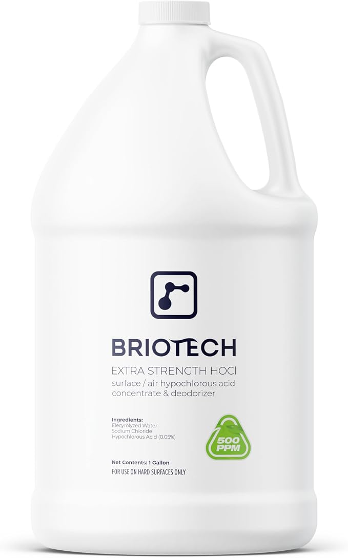 BRIOTECH Extra Strength HOCl Cleaner, 500 PPM Hypochlorous Acid Concentrate by BRIOTECHUSA