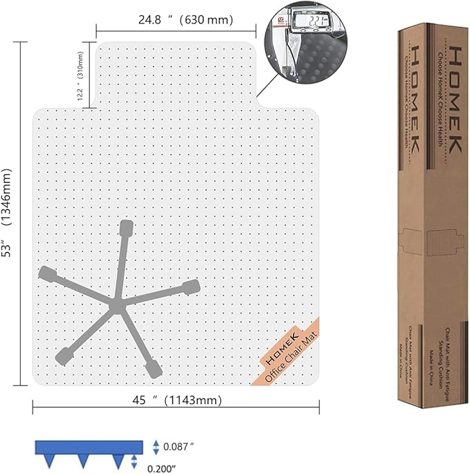 Large Chair Mat for Carpet, Easy Glide Plastic Carpet Floor Protector Mat for - Image 8