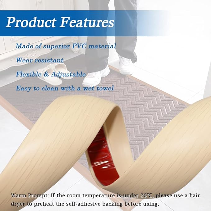 Floor Transition Strip Self Adhesive Carpet & Flooring Transitions Edging Trim - Image 3