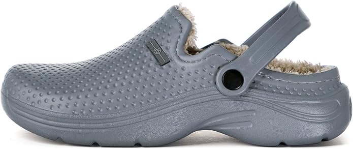 Womens Mens Fur Lined Clogs Waterproof Garden Shoes Winter Warm Fleece Lining - Image 2