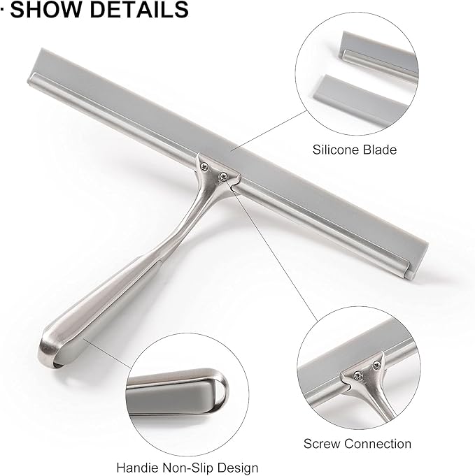 Shower Squeegee for Shower Doors 10 Inch Bathroom Squeegee for Windows - Image 5