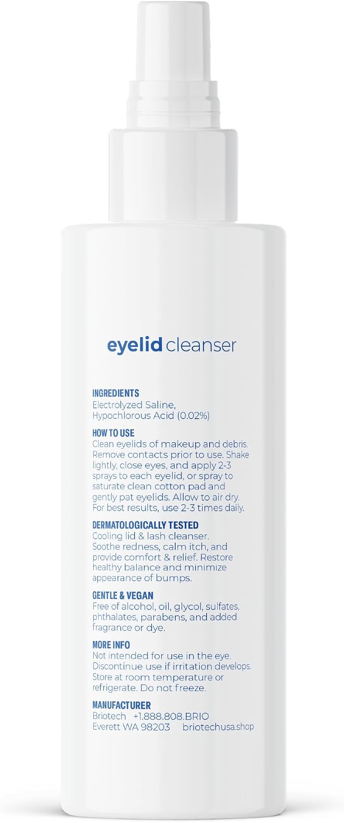 BRIOTECH Eyelid Cleanser, Hypochlorous Acid Spray, Lid & Eyelash Cleanser - Image 9