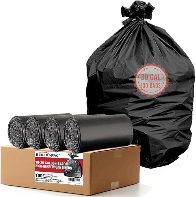 30 Gallon Trash Bags, Industrial, Commercial, Janitorial by BEIDOU-PAC