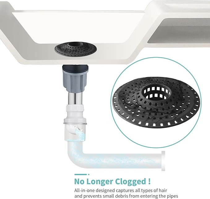 Shower Hair Drain Catcher, Silicone Bathtub Drain Hair Catcher Strainer - Image 6