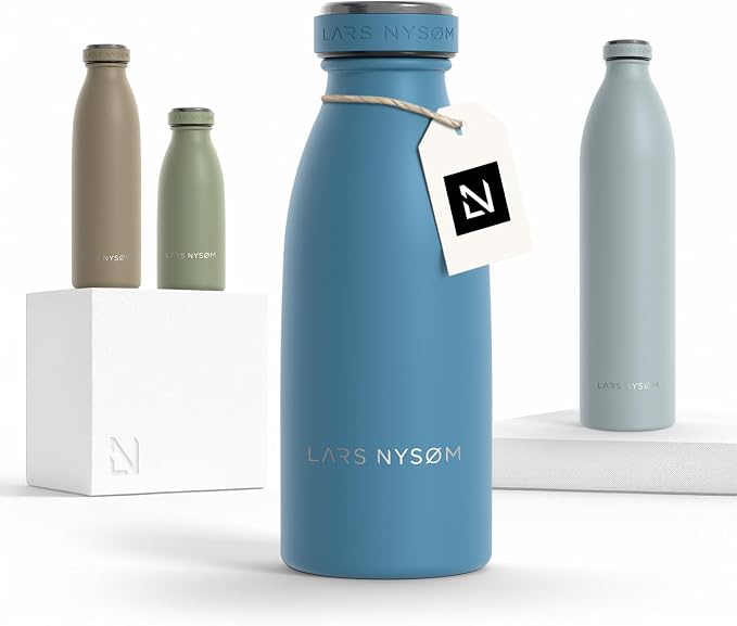 LARS NYSØM Stainless Steel Insulated Water Bottle 12oz 17oz 25oz 34oz 51oz | by LN
