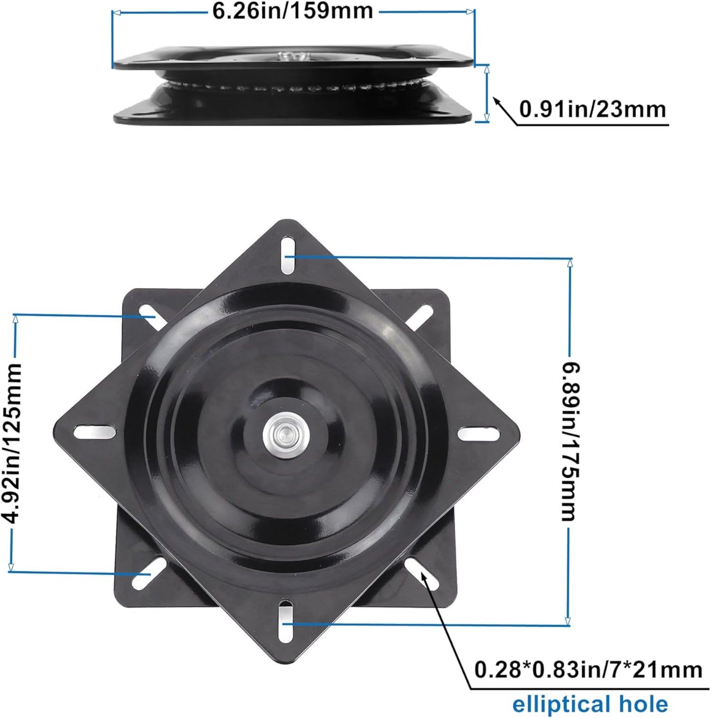 Heavy Duty Bar Stool Swivel Replacement for Recliner Chair & Bar Stool Square Swivel Furniture Replacement(Ball Bearing) (6 inch)