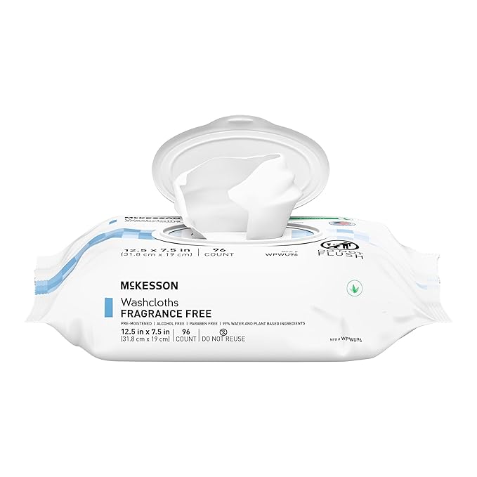 McKesson Washcloth Wipes for Adults, Unscented Disposable Wash Cloths for Body - Image 8