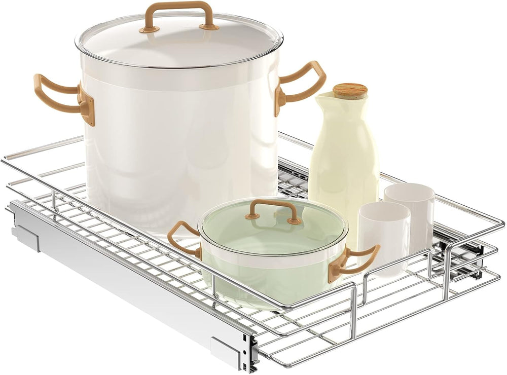 LOVMOR Pull Out Cabinet Organizer 14"W x 21"D, Kitchen Cabinet Pull...